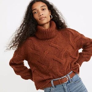 Madewell Somervell Modern Cable Turtleneck Sweater